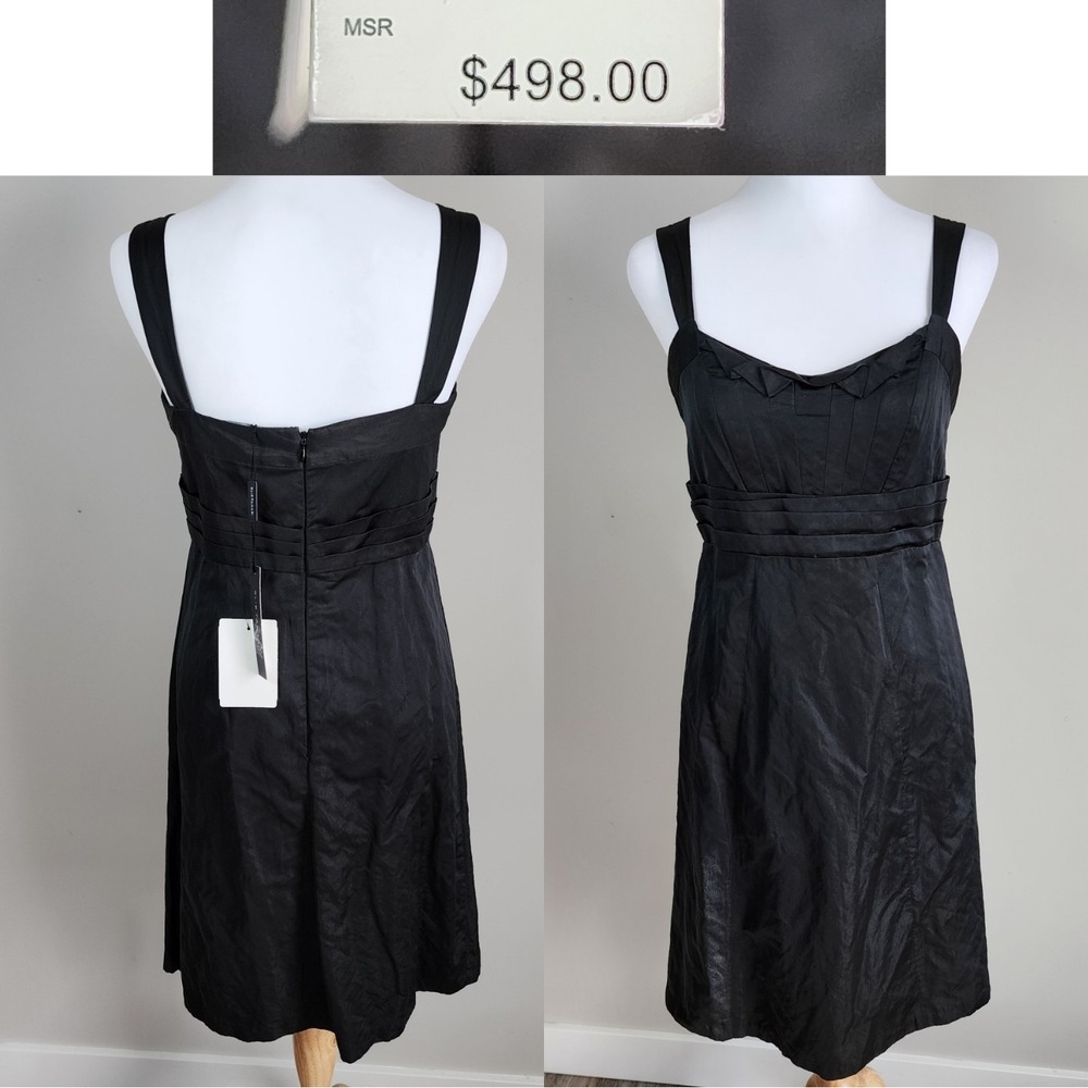 New ELIE TAHARI Lenora Cocktail Dress Womens 4 Taffeta Sexy Shift LBD RRP $498